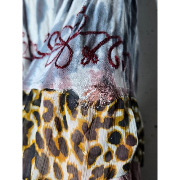 Zanadi Juniors Denim Mixed Media Midi Skirt Size 9 Gypsy Y2K Asymmetric Fairy - Picture 4 of 11